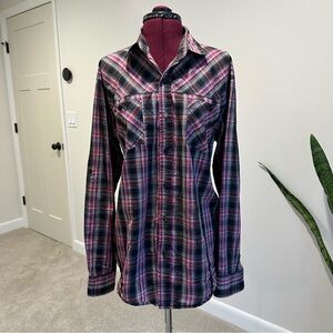Drill Plaid Button-Up women’s Shirt